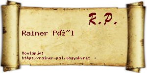 Rainer Pál névjegykártya